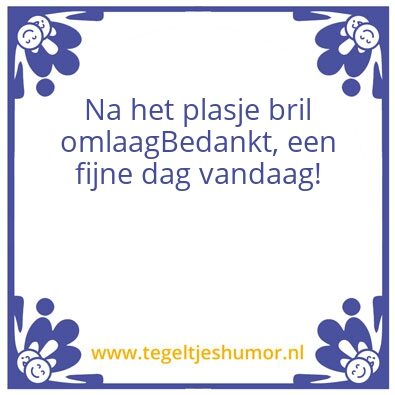 Tegeltje: Plasje
