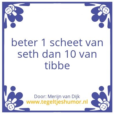 Tegeltje: Scheet