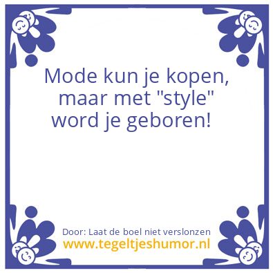 Tegeltje: Fashionista