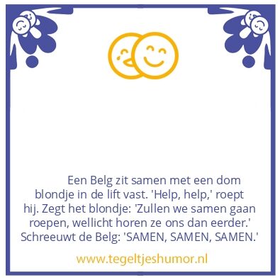 Tegeltje: Vast in de lift