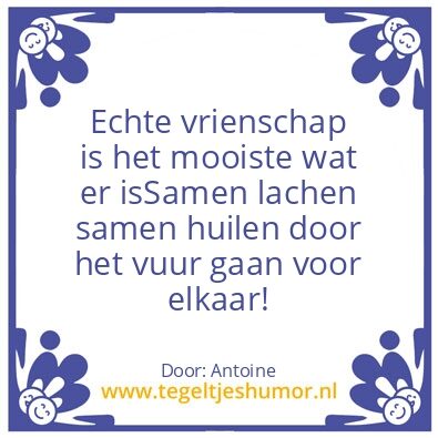 Tegeltje: Vriendschap door dik en dun