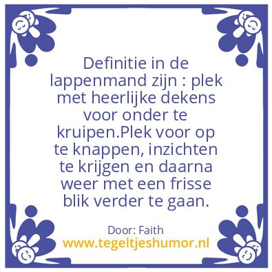 Tegeltje: Lappenmand