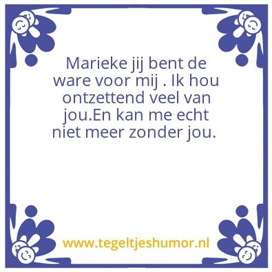 Tegeltje: Marieke