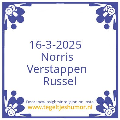 Tegeltje: F1 race 1-2025