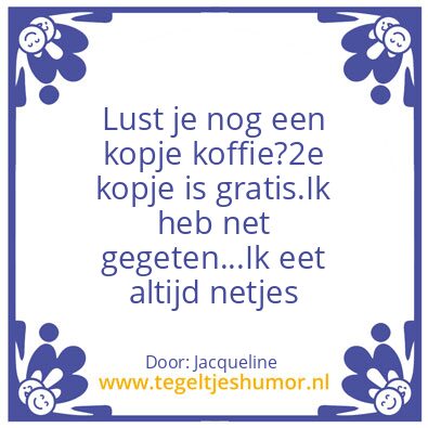 Tegeltje: Eten en drinken