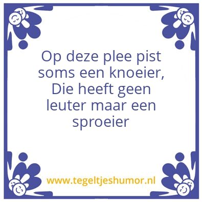 Tegeltje: plee