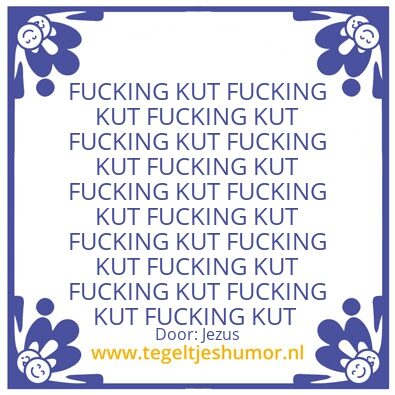 Tegeltje: Jezus aan de kut copyrighter