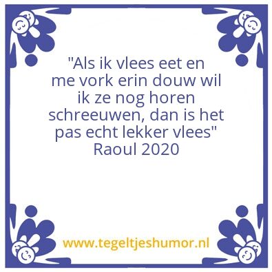 Tegeltje: Vlees