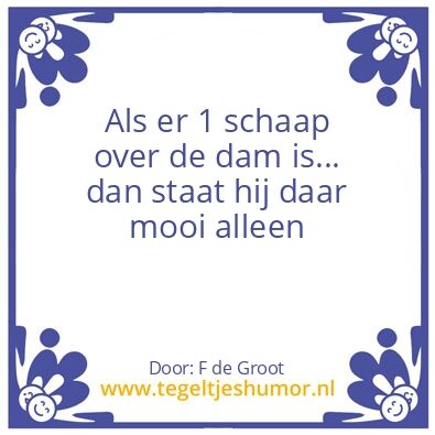 Tegeltje: Alleen