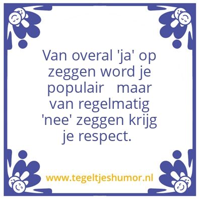 Tegeltje: Ja/nee