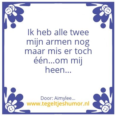 Tegeltje: Twee armen min Ã©Ã©nâ€¦