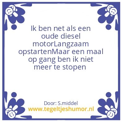 Tegeltje: Diesel
