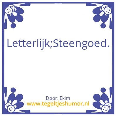 Tegeltje: Gebskkem