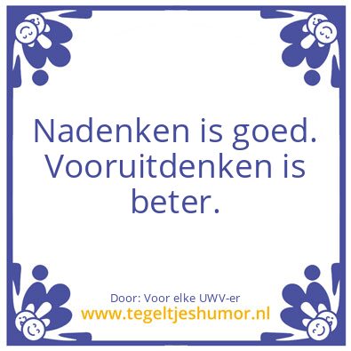 Tegeltje: Doe er je voordeel mee