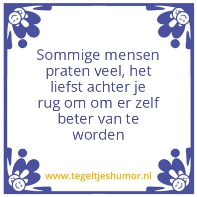 Tegeltje: praten veel