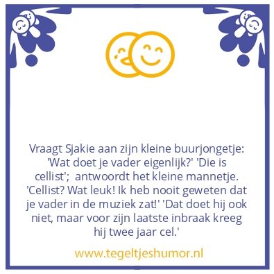 Tegeltje: Cellist