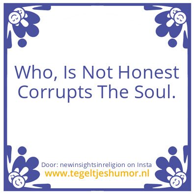 Tegeltje: Honesty
