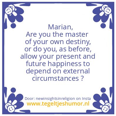 Tegeltje: Marian, Were do you hide ?