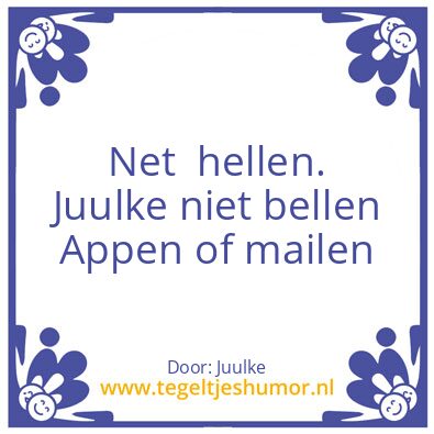 Tegeltje: Niet bellen