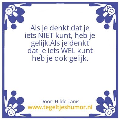 Tegeltje: Ik kan het?