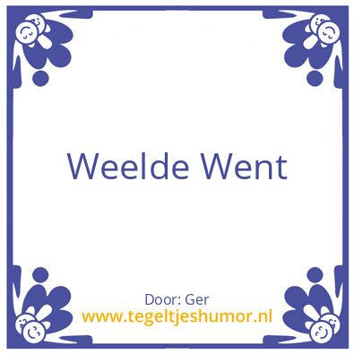 Tegeltje: Weelde