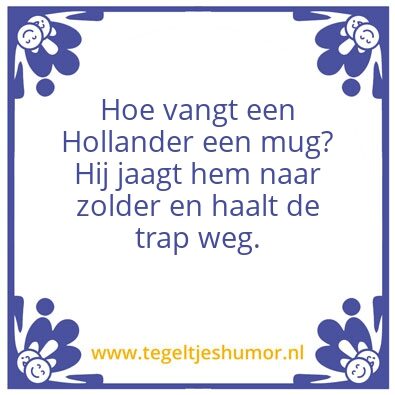 Tegeltje: Mug vangen