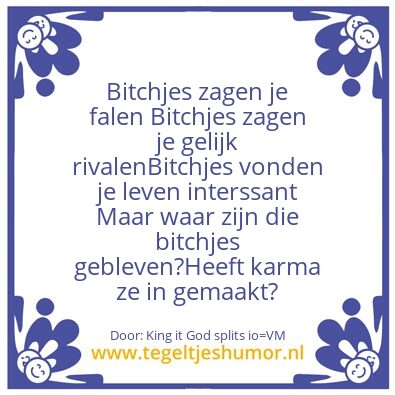 Tegeltje: Karma of niet