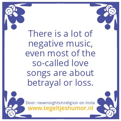 Tegeltje: negative music