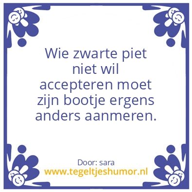 Tegeltje: zwarte piet