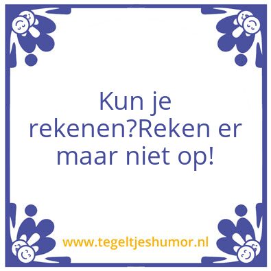 Tegeltje: Rekenen