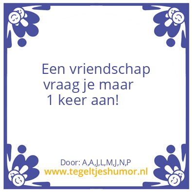Tegeltje: vriendschap