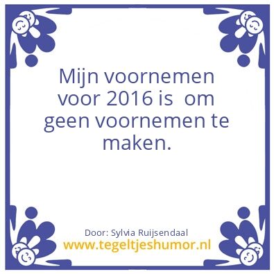 Tegeltje: Voornemens
