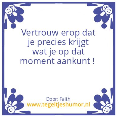 Tegeltje: Vertrouwen