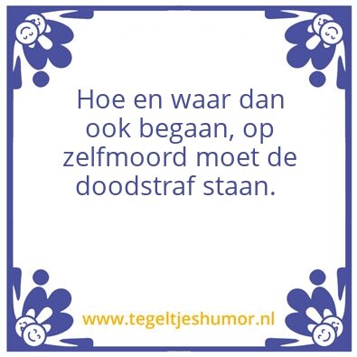Tegeltje: Zelfmoord