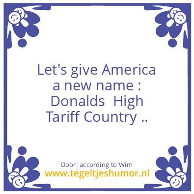 Tegeltje: USA First ?