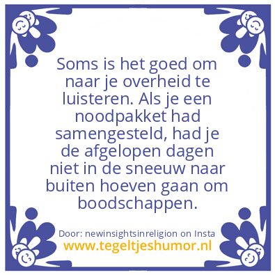 Tegeltje: Naar je overheid luisteren ?