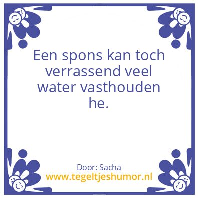 Tegeltje: spons
