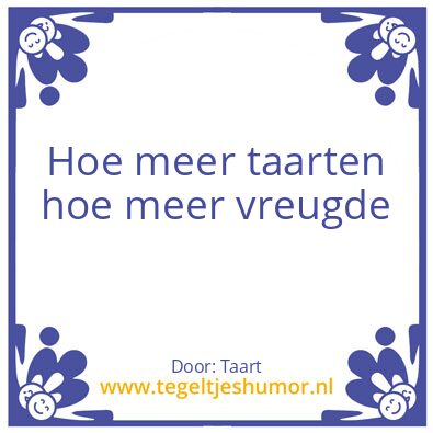 Tegeltje: Taart