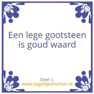 Tegeltje: Gootsteen