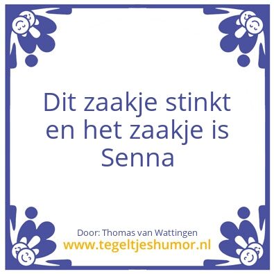 Tegeltje: Senna’s zaakje