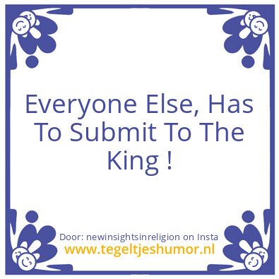 Tegeltje: ONE KING.