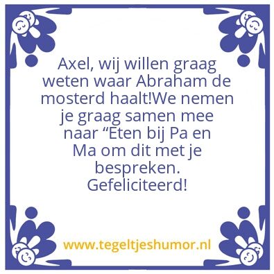 Tegeltje: Abraham Axel