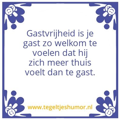 Tegeltje: Gastvrijheid