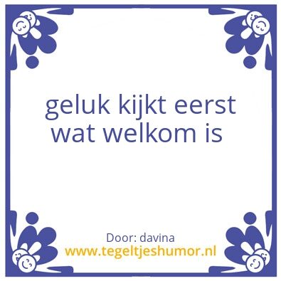 Tegeltje: gastvrijheid