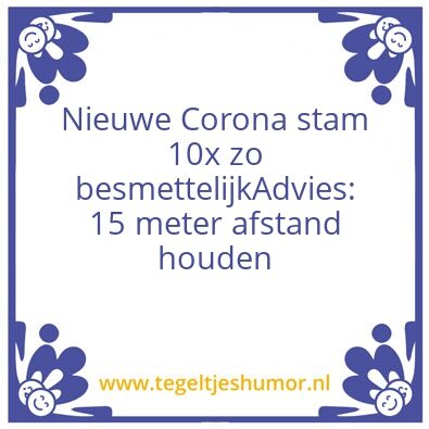 Tegeltje: Nieuwe Corona stam