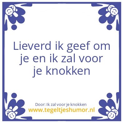 Tegeltje: Ik geef om je