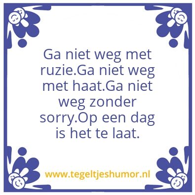 Tegeltje: Ruzie