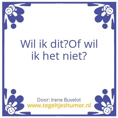 Tegeltje: Vraag
