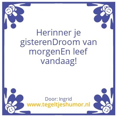Tegeltje: Leven