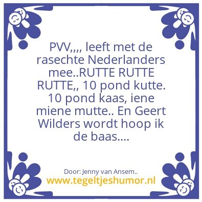 Tegeltje: PVV….